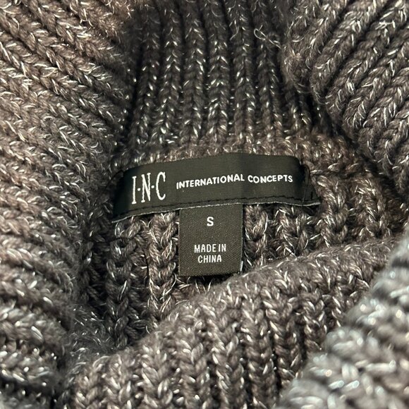 INC Sparkle Knit Oversized Turtle Neck Sweater size Small NWT - Picture 4 of 8